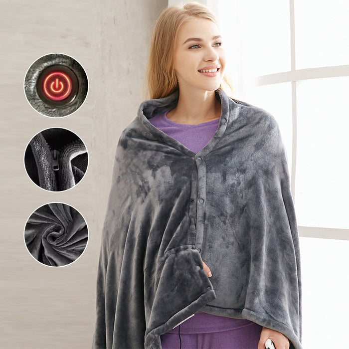 Heat Hollow™ Fleece USB Heated Shoulder Wrap 150 x 85 cm