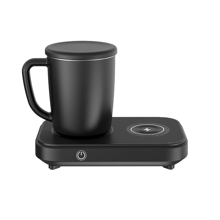 Black cup warmer cooler with wireless charger