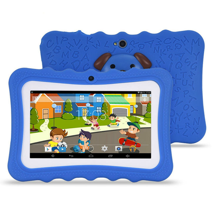 Kids tablet in blue silicone case