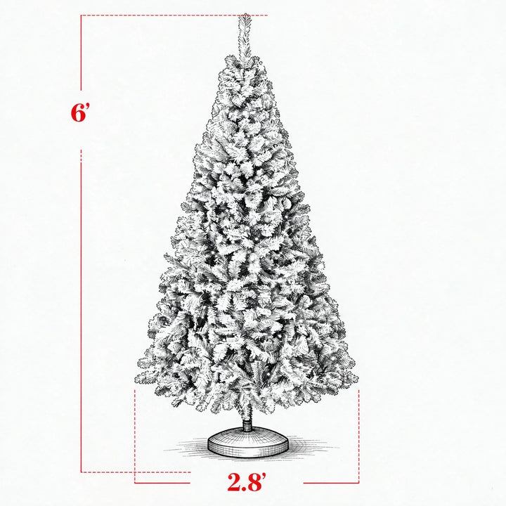 Flocked Fraser fir with warm lights