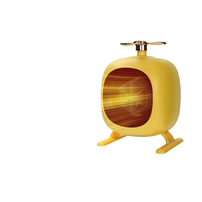 Heat Hollow Cute Helicopter Mini Fan Heater for Desk