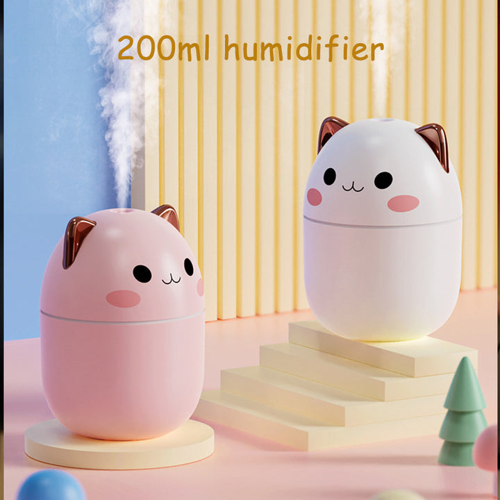 Cute Cat Air Humidifier, Ultra-Silent USB for Bedroom &amp; Office
