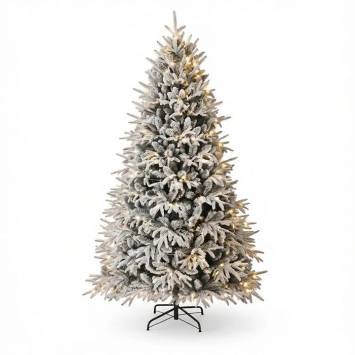 Heat Hollow Extra-Full Flocked Christmas Tree with 260 LEDs, 6ft