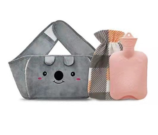Plush Waist Belly Warmer Belt With Hot Water Bottle Included