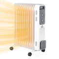 white 11 fin oil filled radiator on castors