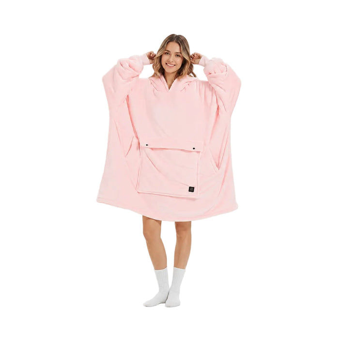 Heat Hollow™ USB Heated Blanket Hoodie with 3-Zone Thick Flannel Warmth