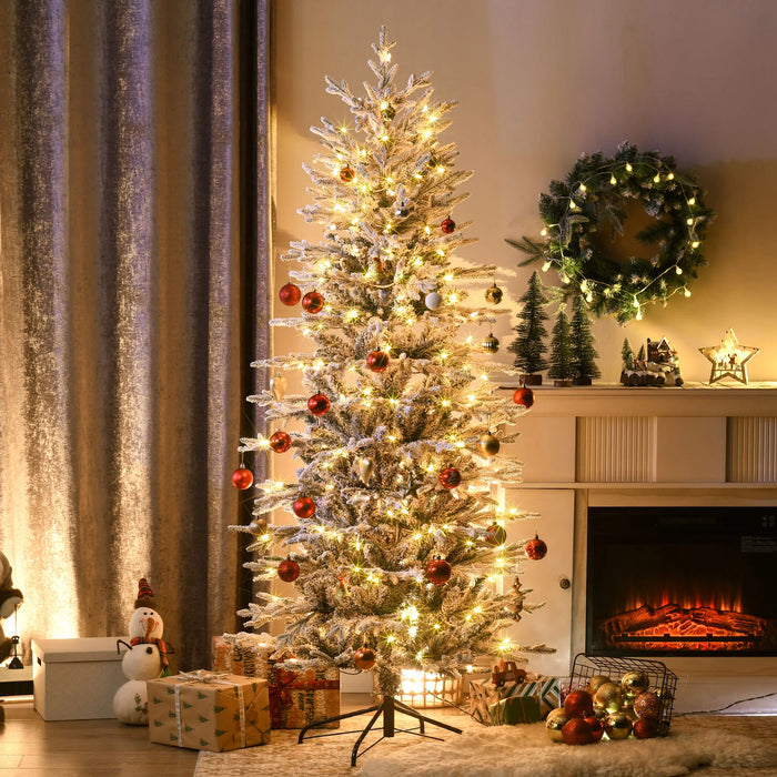 Heat Hollow Snow-Flocked Christmas Tree with 250 Clear Lights, 6ft