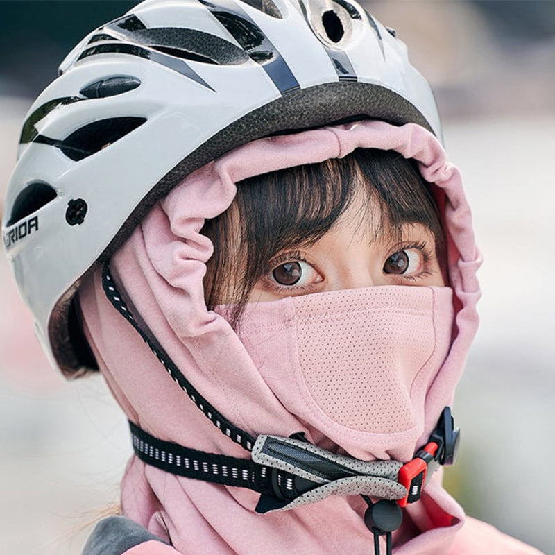 Hooded Face Mask with Neck Warmer for Cycling and Skiing