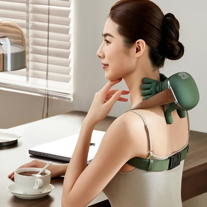 Cordless neck and shoulder kneading massager