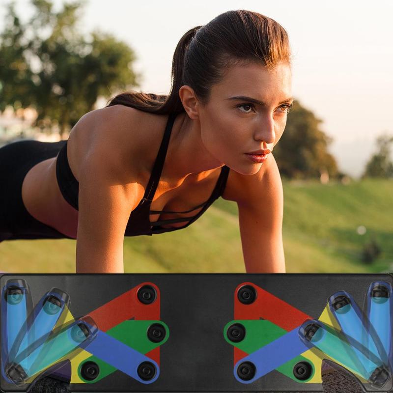 Foldable colour-coded push-up board