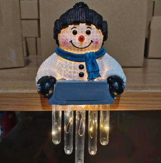 Heat Hollow Light-Up Snowman with Icicle Lights, Battery Operated