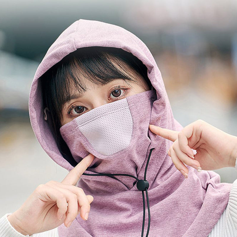 Hooded Face Mask with Neck Warmer for Cycling and Skiing