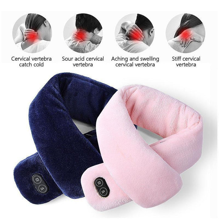 Heated Velvet Scarf with Vibration Massage and 3000 mAh Battery
