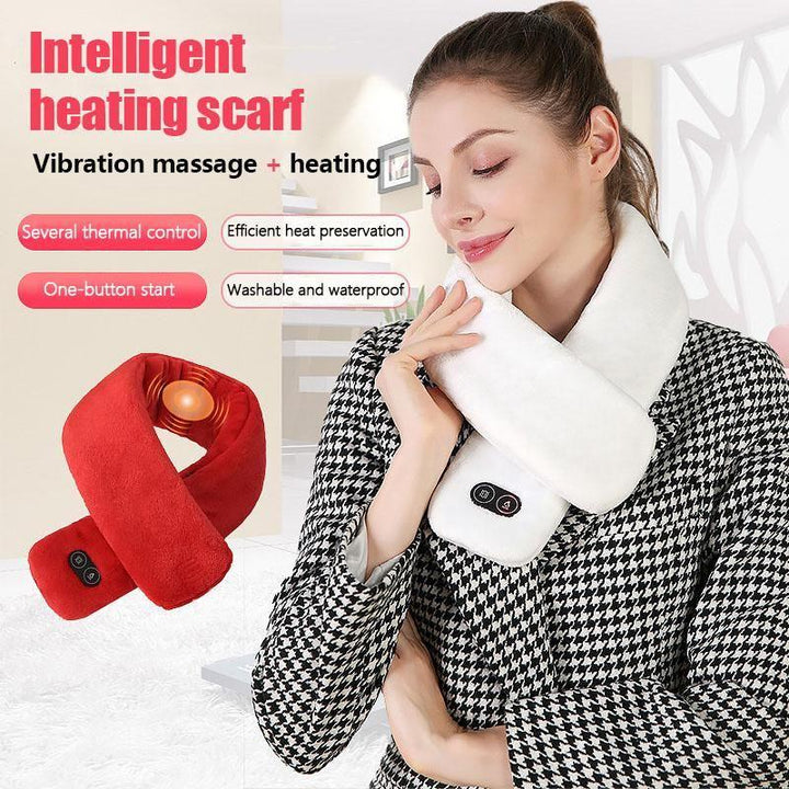Heated Velvet Scarf with Vibration Massage and 3000 mAh Battery