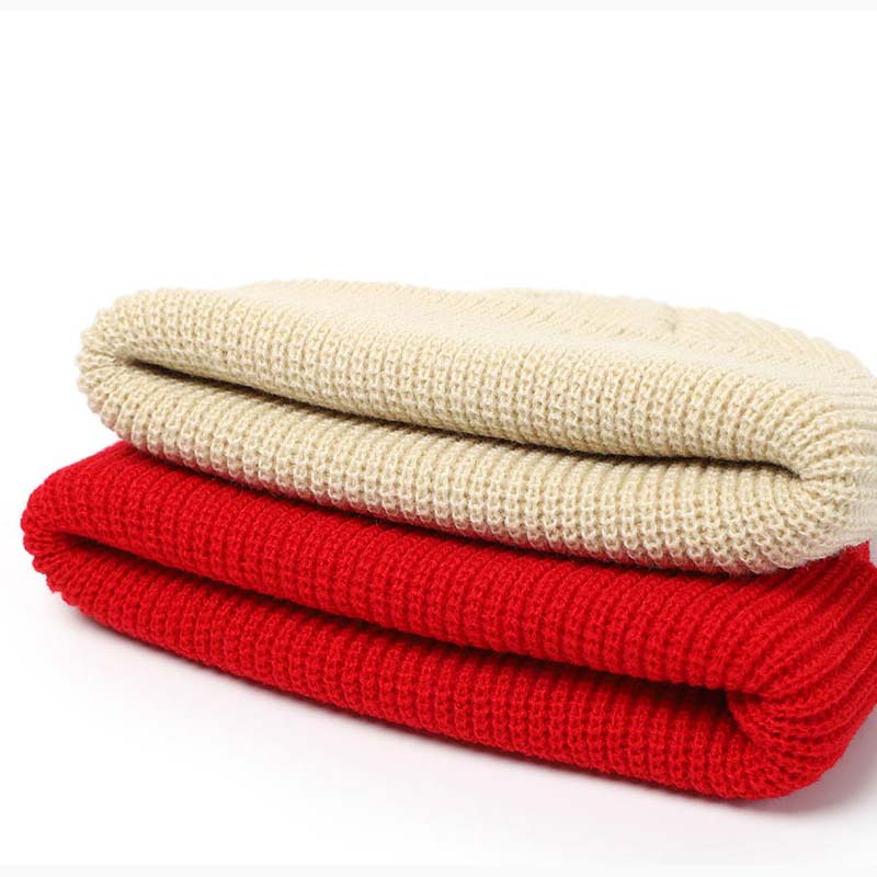 Short ribbed docker beanie with turn-up cuff