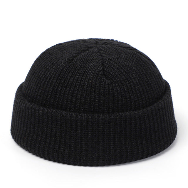 Heat Hollow Short Ribbed Docker Beanie in Retro Style