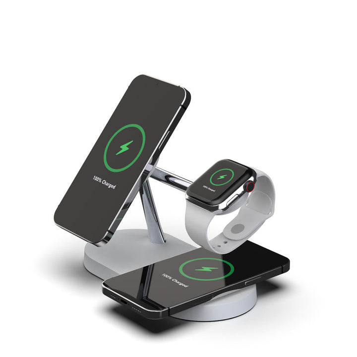 Magnetic 5-in-1 wireless charging stand with phone