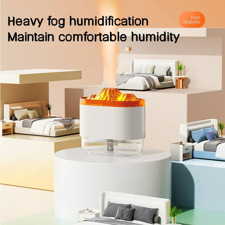 USB Volcano Air Humidifier 300ml, Ultrasonic Mist Maker With LED