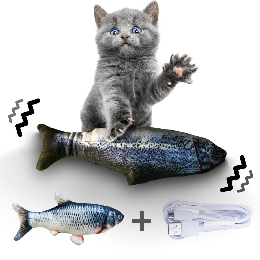 Realistic flopping fish cat toy