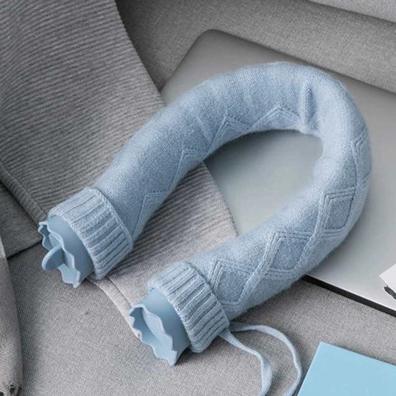 U-Shaped Neck Hot Water Bottle with Knitted Cover