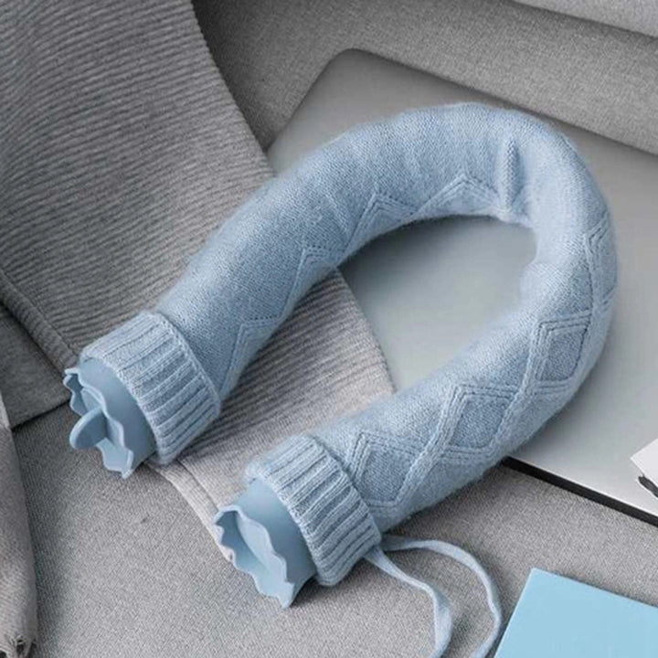 U-Shaped Neck Hot Water Bottle with Knitted Cover