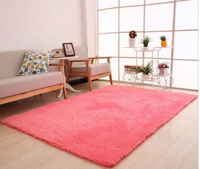 Heat Hollow Fluffy shaggy rug with anti-slip back