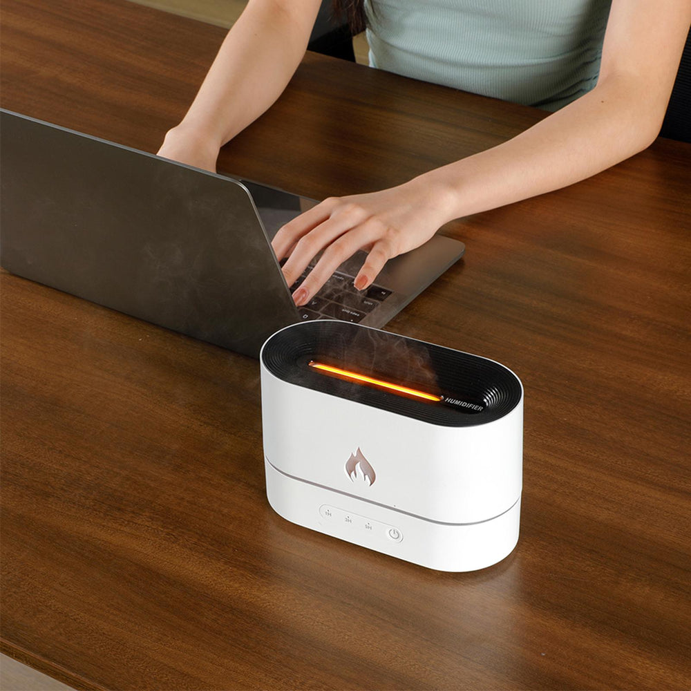 Square Flame Aromatherapy Humidifier, Silent USB Atmosphere Light