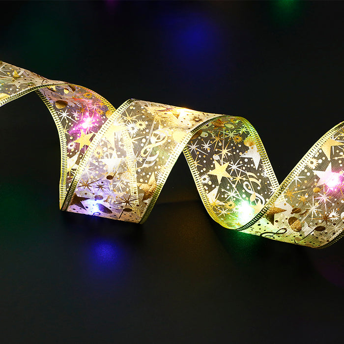 Heat Hollow Christmas ribbon with built-in LED fairy lights