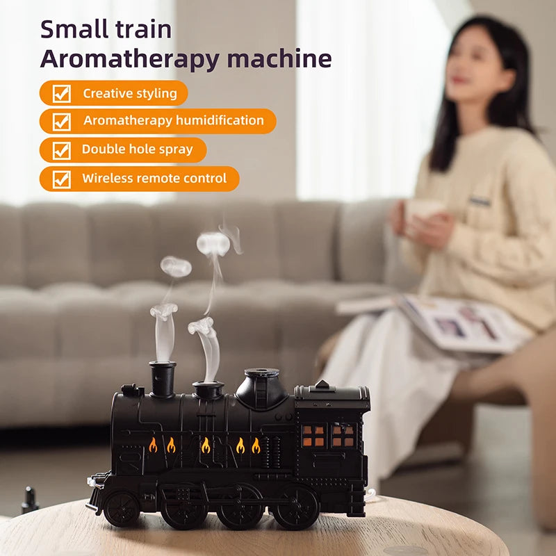 Train Shape Aromatherapy Diffuser With Smoke Ring Double Spray
