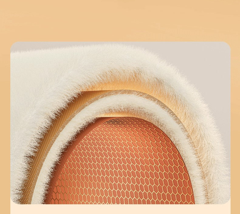 Cream plush heated pouch unfolded as blanket