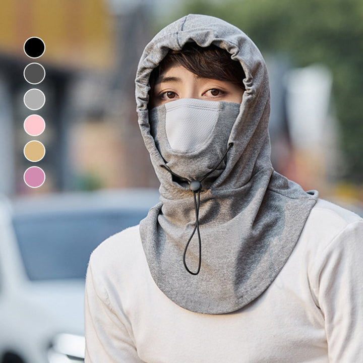 Hooded Face Mask with Neck Warmer for Cycling and Skiing