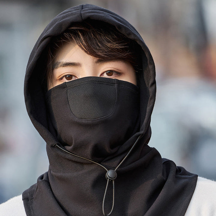 Hooded Face Mask with Neck Warmer for Cycling and Skiing
