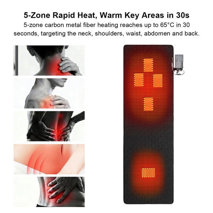 5-Zone USB Heated Mat with Rapid 30-Second Warm-Up – Heat Hollow