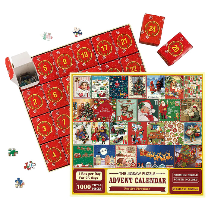 Heat Hollow Christmas Jigsaw Advent Calendar with 24 Puzzle Boxes