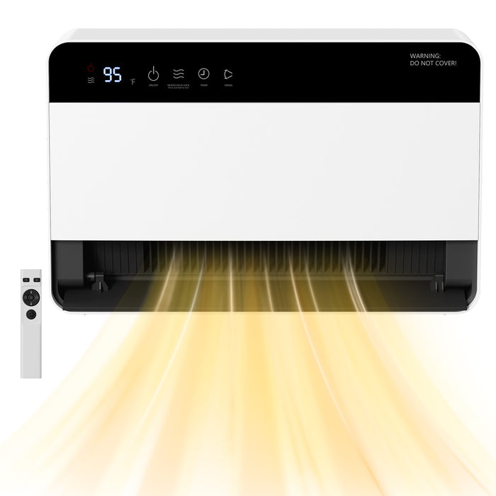 Heat Hollow Wall-Mounted Heater 1500W with Remote and 15-Hour Timer