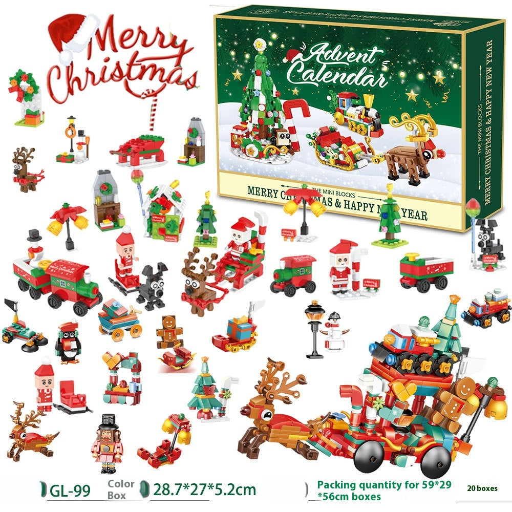 Advent calendar box with brick Christmas train