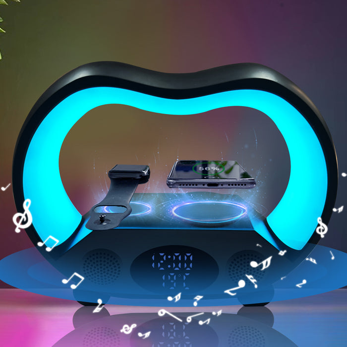 Heat Hollow 6-in-1 lamp with wireless charger and Bluetooth speaker
