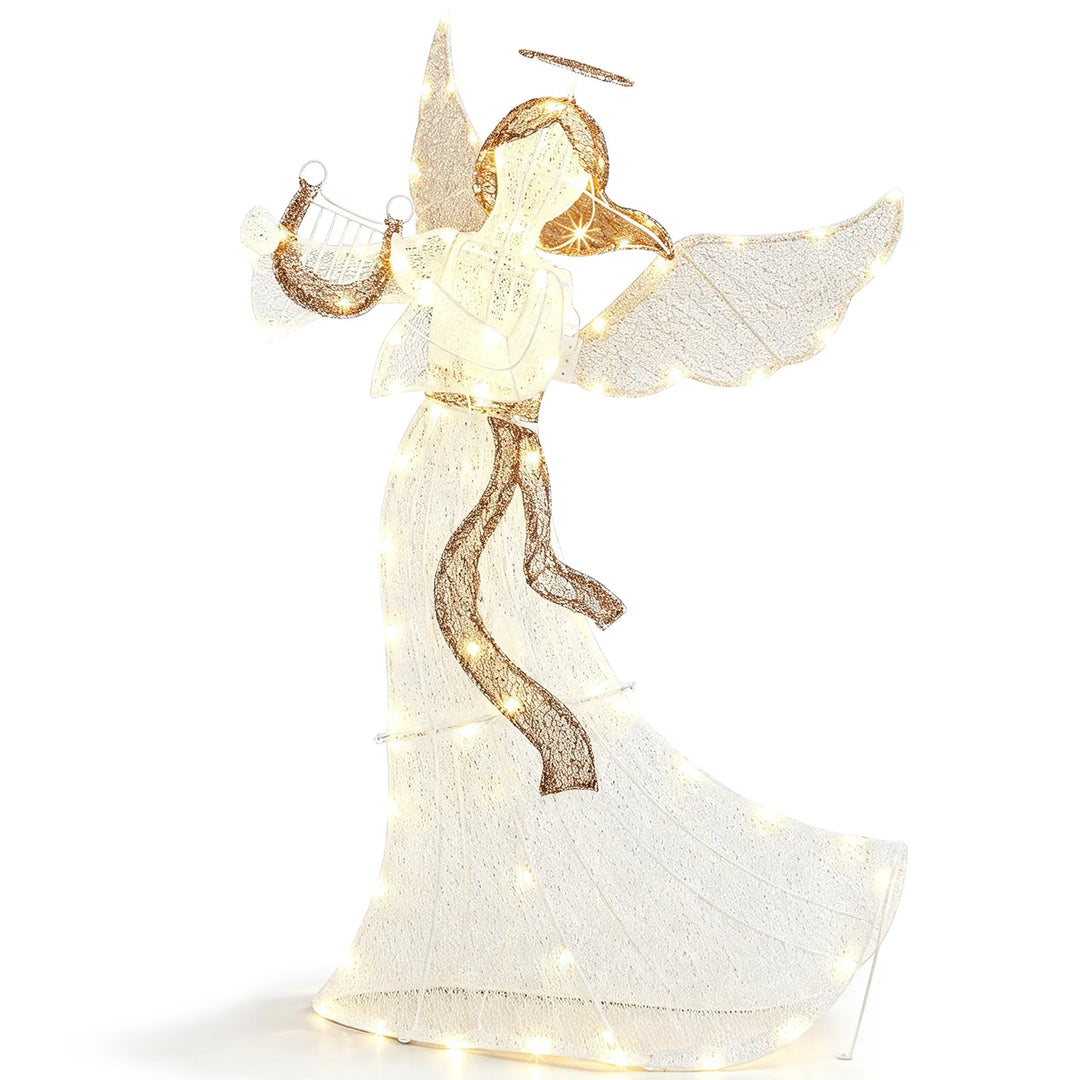 Fabric Christmas angel with moving wings
