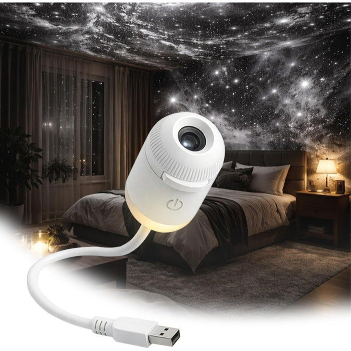Heat Hollow USB star projector night light with touch control and slide films