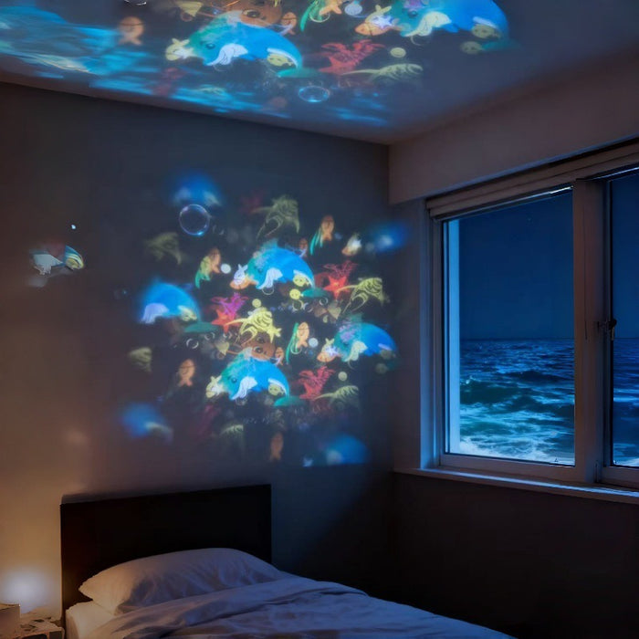 Heat Hollow Rotating projector night light with Christmas patterns