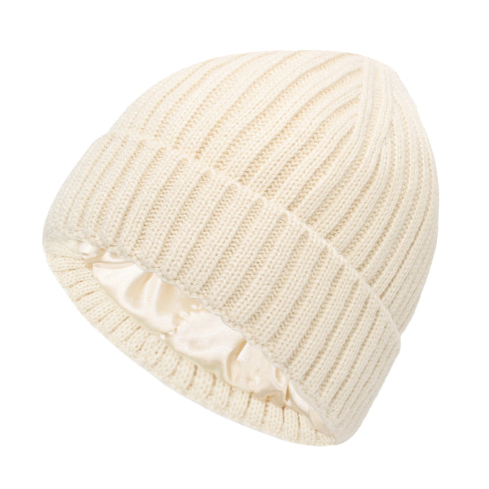 Heat Hollow Ribbed Beanie with Hair Friendly Satin Lining