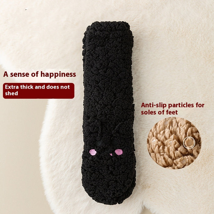 Heat Hollow Extra-Thick Coral Fleece Floor Socks with Anti-Slip Sole