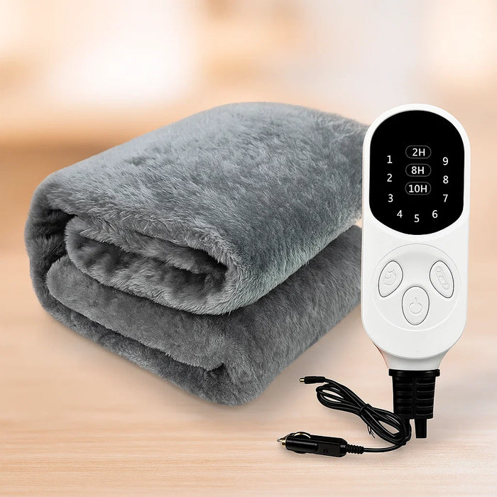 Heat Hollow™ 12V Heated Car Blanket with 9 Heat Levels and Timer