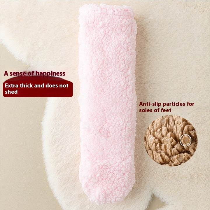 Fluffy fleece floor socks with bunny face