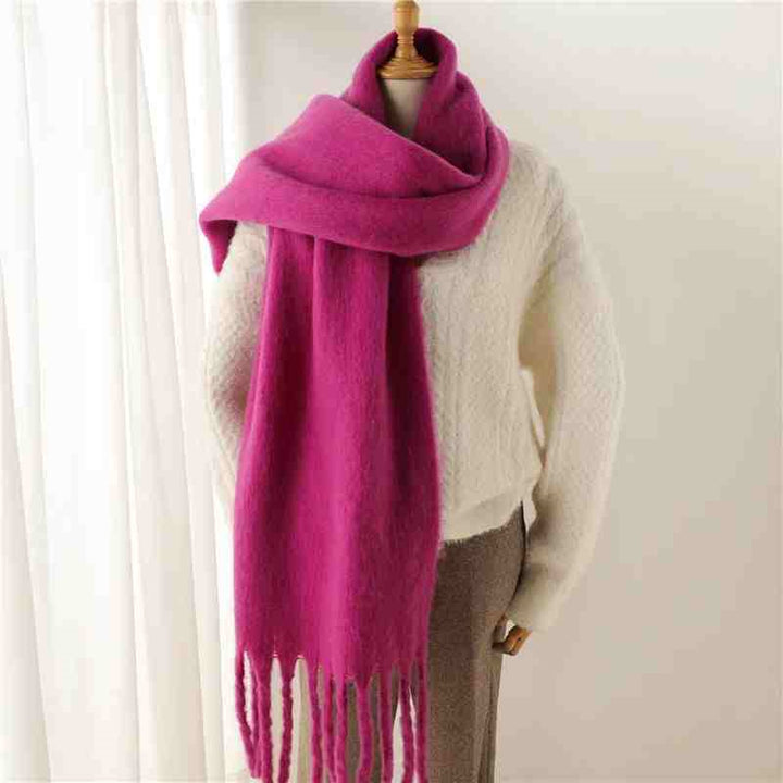 Mustard thick fluffy winter scarf