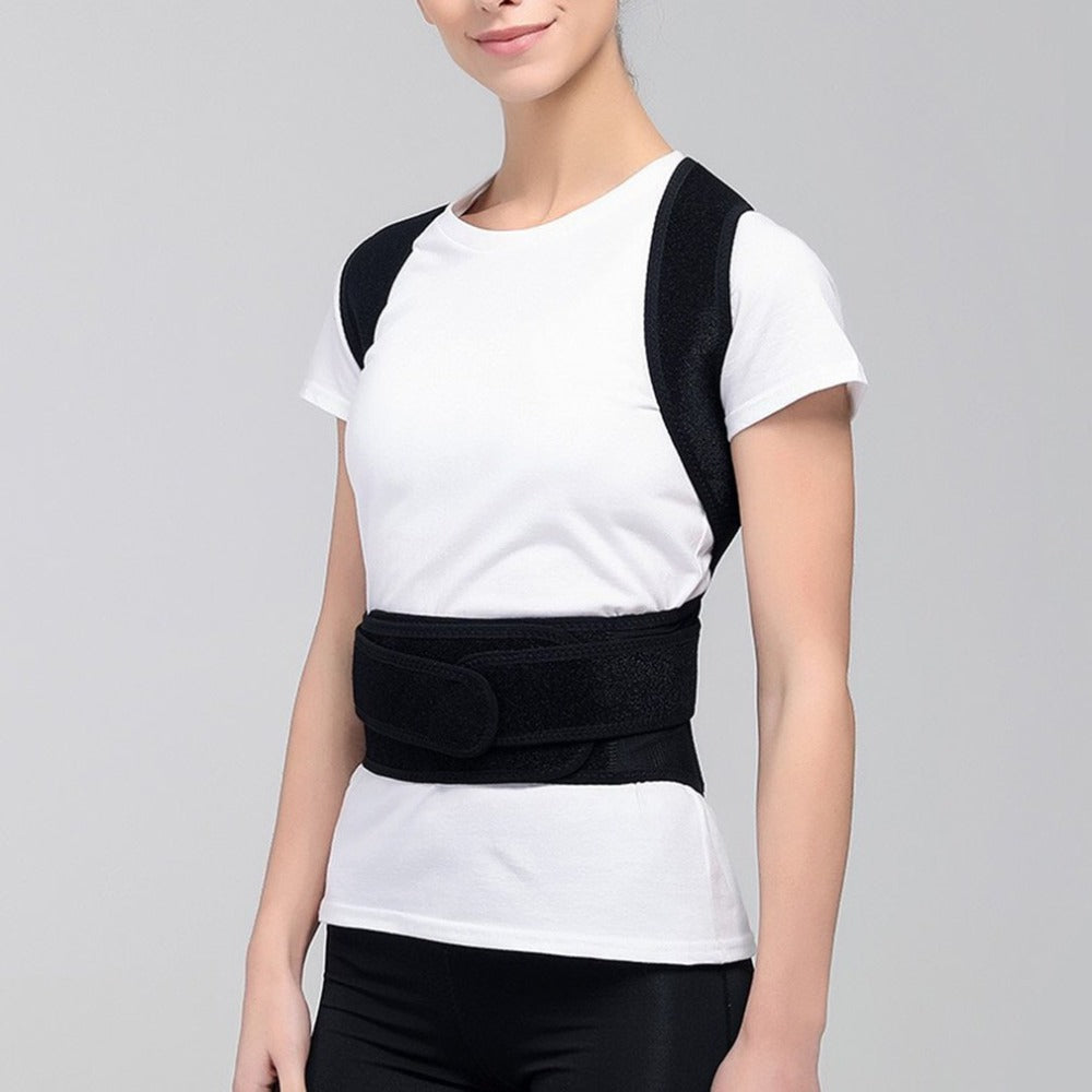 Black back posture corrector brace