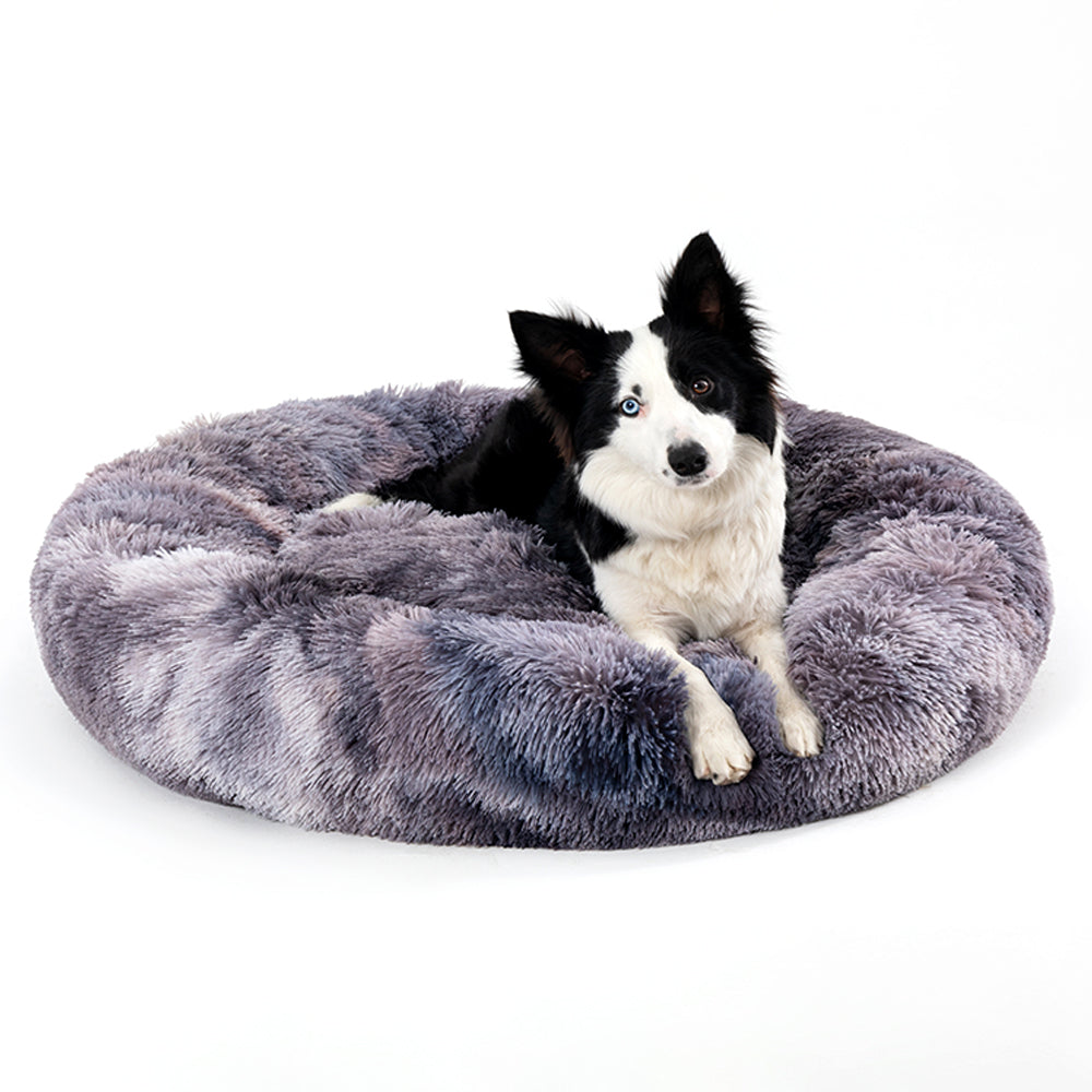 Fluffy round donut pet bed