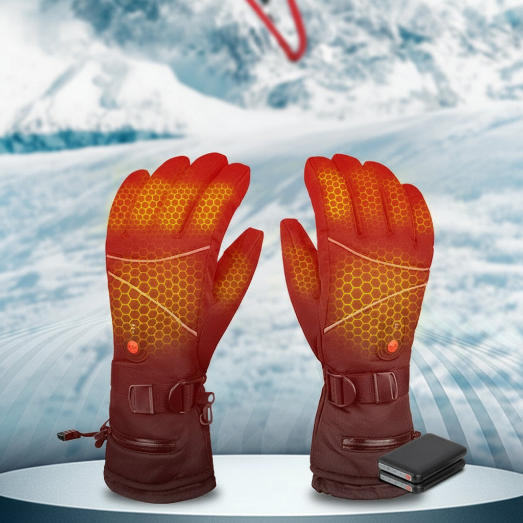 Waterproof Heated Ski Gloves with 2500mAh Rechargeable Battery