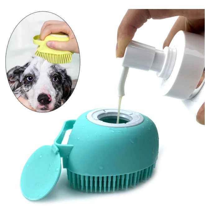 Silicone pet bath brush with shampoo