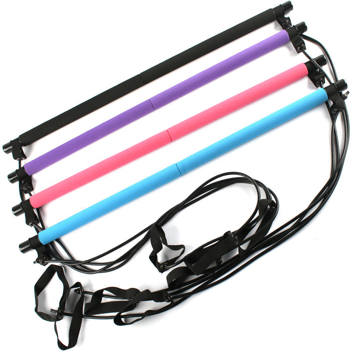 Pilates bar with resistance bands
